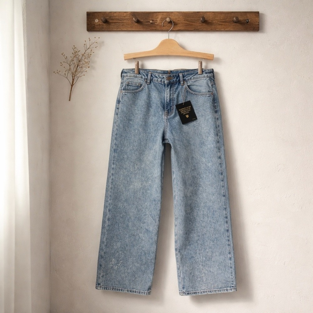 Indigo Rein Dad Jeans Women 13 Light Blue NEW Acid Wash Super High Rise Straight